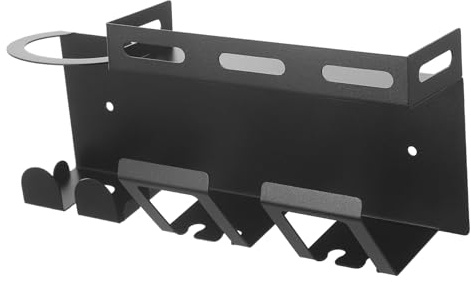 WEKAMOS Portavasos Doble De Metal Negro Organizador De Baño para Cepillos De Dientes y Pasta Soporte De Pared para Baño para Cocina