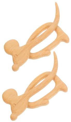 AKOOSY Lot De 2 Broches En Forme De Souris Motif Dessin Animé Pour Femme En Bois Motif Animal Mignon Pour Vêtements Châle Pour Tricoter