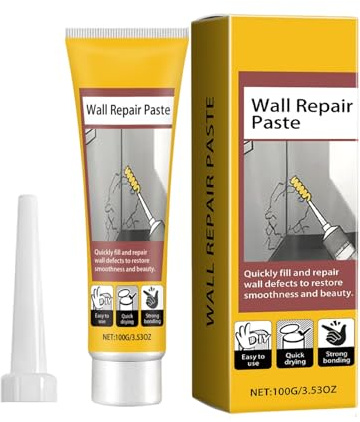 Générique Spachtelmasse für Wände | 100 g Spachtel für Löcher und Risse auf Gips | Reparaturspachtel für Deckenlöcher – für Wohnzimmer, Schlafzimmer, Badezimmer, Küche, Balkon, Keller
