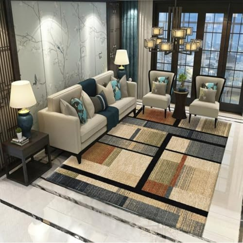 RUGMRZ Zimmer Deko Modern Wohnzimmer rutschfeste Wasserwaschige Einfache Dekoration Bereich Teppich Babyzimmer Junge Braun Küchenteppich Nach Maß Abwaschbarer Teppich80X80Cm