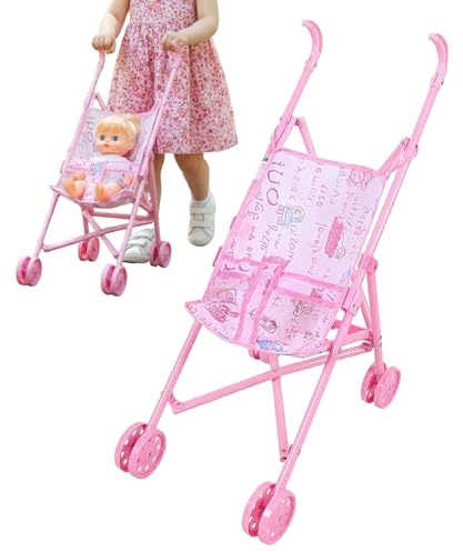 Kinderwagen Für Puppen | Klappbarer Spielzeug Kinderwagen Für Rollenspiele | Realistischer Puppenwagen Für Rollenspiele - Für Kinder Kindergarten Kita Indoor Zuhause Garten Wohnzimmer Vorschule