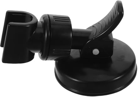 CTIRCHIU Soporte de Ducha Ventosa Extraíble Negro, Montaje sin Perforación, Soporte Ajustable para Cabezal de Ducha de Mano, Compatible Baño y Camping, Instalación Rápida y Reutilizable
