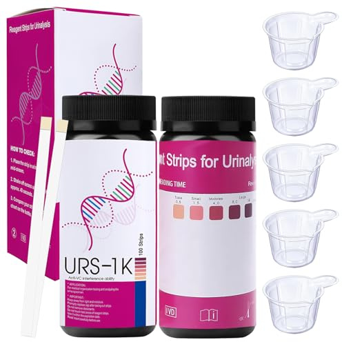 200 Pièces Bandelettes Glycémie Bandelette Urinaire Bandelettes Urinaires Adapté Au Régime Cétogène Idéal Pour Les Amateurs De Fitness Facile Utiliser Avec 5 Gobelets À Urine À Usage Unique