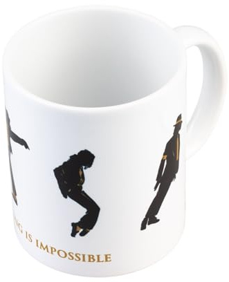 Grupo Erik Michael Jackson Nothing Is Impossible Tasse Kaffeebecher | Kaffeetassen Becher Teetasse Größe 12,5 x 9,5 x 8,5 cm - Fassungsvermögen 350 ml - Fanartikel Merch Geschenke