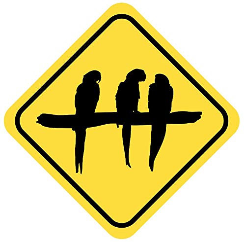 Samunshi® Papageien Warnschild Warndreieck Aufkleber Achtung Vorsicht Tier - 50x50cm mehrfarbig