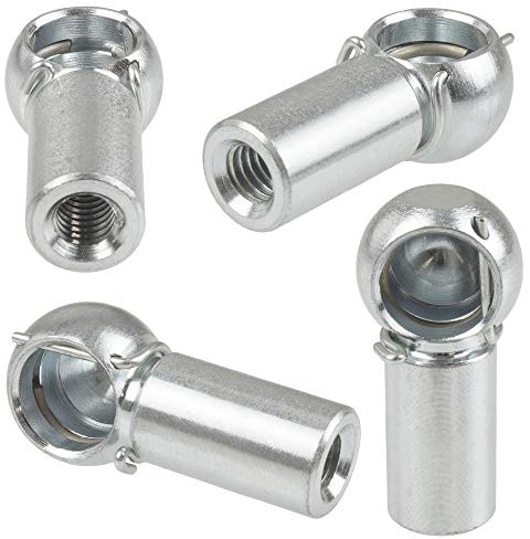 SOLIDfy 4 x Kugelpfanne B10 M6 DIN 71805 + Sicherungsbügel Form B verzinkt 10mm