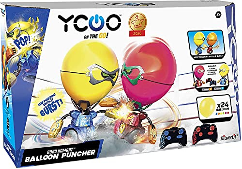Silverlit Ycoo by Robot Kombat Boxeur Ballon Teledirigido 14 cm - Pack 2 Robots - Explota el Globo de tu adversario! - Juego con Efectos Sonoros y Luminosos.