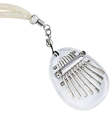 Alnicov 8 Tasten Kalimba Daumen Klavier, Super MiNi Transparent Acryl Finger Piano mit Lanyard Geeignet für Anfänger in Geburtstag Weihnachten und anderen Anlässen (ovale Form)