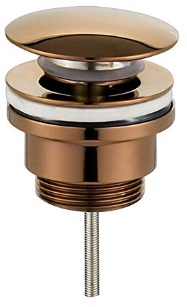 Kibath L480671 Universal-Klick-Klack-Ventil, Roségold, Push-up-Ablaufgarnitur für Waschbecken und Bidet, Mutter 1 1/4, aus Messing