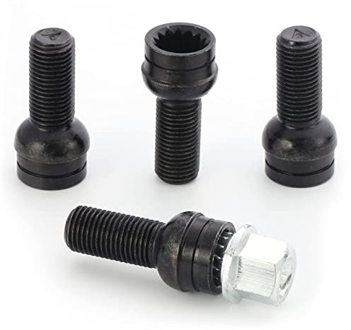 4 x bullone ruota in acciaio (M14 x 1,5 MM) dado per ruota dado lucchetto, bullone di protezione della ruota