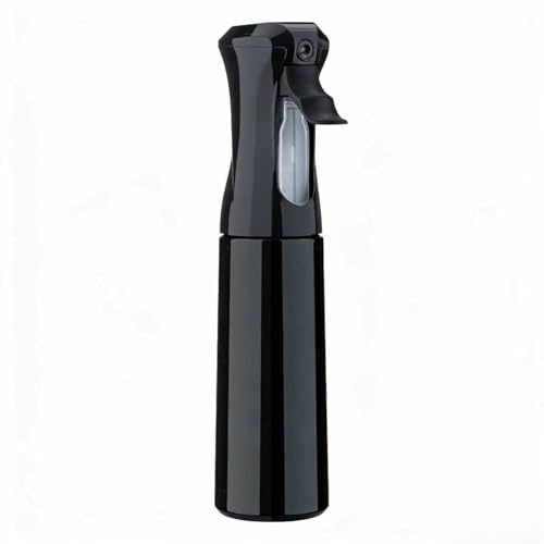 ZHIYE Hair Spray Bottle, Continuous Water Mister Spray Bottle Empty, Aerosol Fine Mist Curly Hair Spray Bottle for Taming Hair in Morning, Hairstyling, Plants, Pets, Cleaning-10.2oz/300ml (Black)