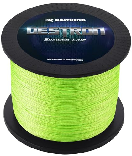 KastKing Destron Braided Fishing Line, Grass Green, 4 Stands, 10LB, 150Yds