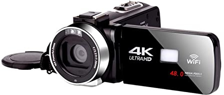 QZCX Cámara Digital, Cámara de Video 4K con micrófono 4 8MP Vlogging for grabación de Video WiFi Nightshot CAM Lapso de Tiempo Fotografía Táctil Camcorder(Standard,Standard)