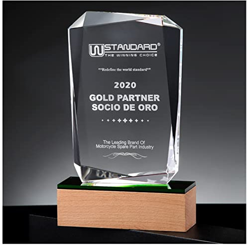L Cloud Personnalisé Trophée en Cristal de Verre Cadeau Gadgets Trophée Personnalisable Gravure personnalisée, Logo Texte Personnalisable,Rectangle