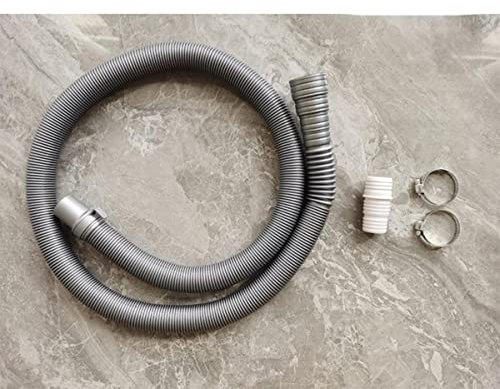 Washing Machine Drain Hose Extension Pipe Universal Extender Wave Wheel Universal Adapter wash Basin Rubber Tube PVC Pipe-1.5m Hose Adapters
