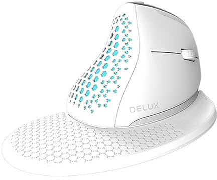 DeLUX Mouse ergonomico senza fili M618XSD BT+2.4G RGB (bianco)