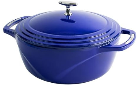 Lodge USA - Horno holandés esmaltado, 4.5 cuartos de galón, azul