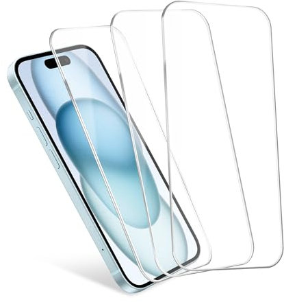 CELLONIC 3x iPhone 15 Screen Protector Glass - 6.1 Phone Screen Cover 2.5D Full Glue 0.33mm Ultra Thin 9H Tempered Glass Protective Smartphone Display Screen Guard