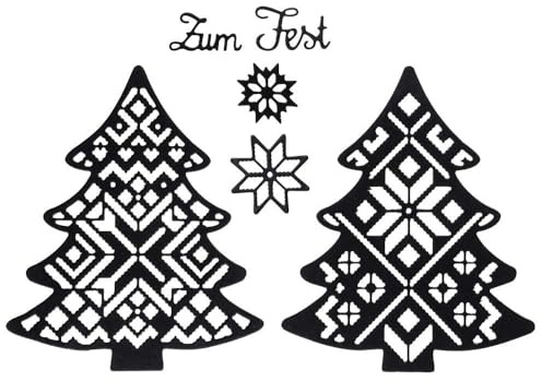 Ideen mit Herz Stanzschablonen | Tannenbäume & Zum Fest | 6 Stück | Passend für gängige Stanzmaschinen