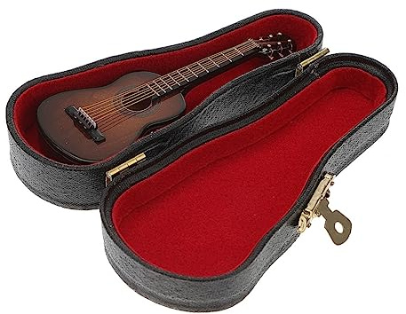 ifundom Miniatura di Chitarra Classica Decorativa Color Caffè Realizzata in Legno e Filo di Rame Compatta per Decorazione Casa e Giocattoli