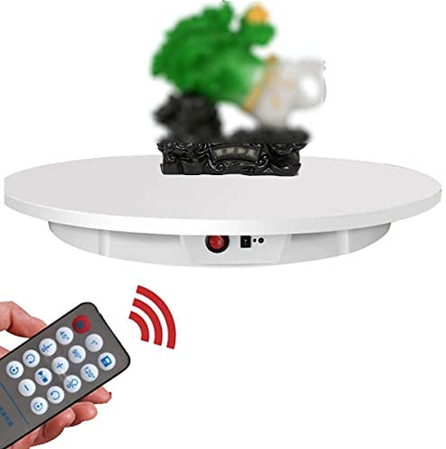 60 cm elektrisch motorisierter drehbarer Drehteller-Ausstellungsständer mit Fernbedienung, automatische Drehplattform, für Telefone/Schmuck/Modell/Souvenir/Sammlerstück/Produkte/Fotografie, weiß