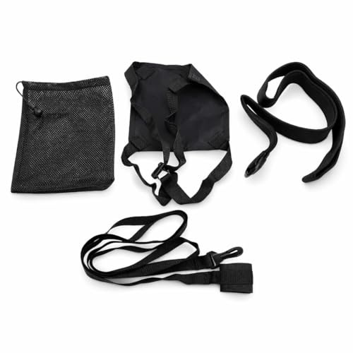 Set da Allenamento Professionale per Paracadute da Nuoto, Set di Cinture per Allenamento di Resistenza Al Nuoto Sicuro, per Nuoto, Sport Acquatici (BLACK)