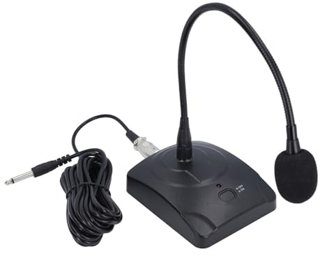 Microphone de Bureau à Col de Cygne, Tuyau Flexible à 360 Degrés, Micro Cardioïde à Condensateur avec Réduction du Bruit, Base Robuste, Son Clair pour Salle de Conférence,
