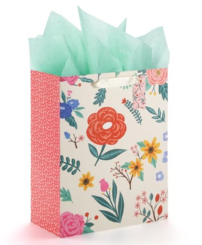 Sawnfay Geschenktüte - 25,4 x 12,7 x 33 cm, für Ostern, Geburtstage, Brautpartys, Hochzeiten, Babypartys, Muttertag, mit Seidenpapier
