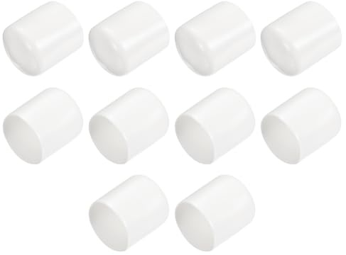 QUARKZMAN 10 Stück Gummikappen, 30mm Rohrstopfen Endkappe Rund Schutzkappen Pfostenkappe Abdeckkappen Zaunpfosten Endspitze Kappen für Gartenstühle Tischbeine Möbelfüße Gleiter, Weiß