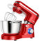 Aumate Impastatrice Planetaria, Impastatrice Professionale 6,2 Litri 1400W, Impastatrice Pizza con Uncino Impastatore, Mescolatore e Frusta Sbattitrice, 6 Velocità Food Mixer (Rosso, 6.2 Litri)