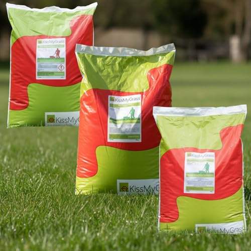Boston Seeds Year Round Lawn Fertiliser Package (100-300sq/m) - Spring, Summer, Autumn & Winter Grass Fertiliser Package. Grass Fertilizer Designed for 4 Applications per Year.