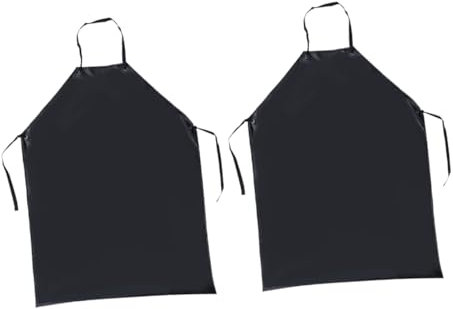 Homoyoyo 2 Piezas delantal industrial Delantal de protección para lavavajillas para hornear de cintura de cocina sin mangas Black