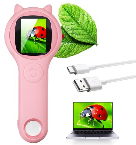 ueslwser Microscope numérique portable rose, microscope éducatif scientifique