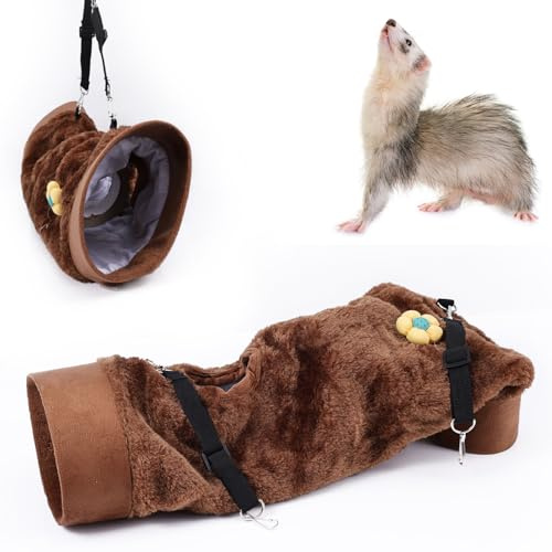 Gosknor Hängematte für Frettchen, Meerschweinchen Ratten Frettchen Bett Hängehängematte Warmes Bett Hamsterkäfig Spielzeug Kleintier Verstecktunnel Röhre für Eichhörnchen Chinchilla Käfigzubehör