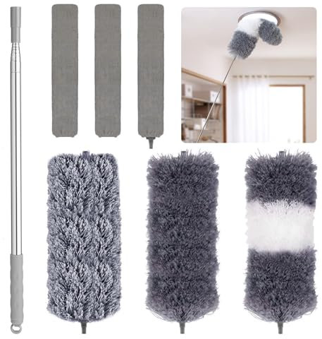 zgpzlhd Plumeau Poussière Meuble, Plumeau Téléскopique, Balai Brosse Sol Et Canape, Anti-Poussière RéTractable, RéTractable Gap, Lavable