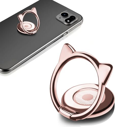 Vilbocr Cell Phone Ring Stand Holder,Cute Little Devil Metal Finger Stand Kickstand 360°Rotation Phone Ring Ring Hand Grip.Cellphone Support Ring Holder Finger Grips for All Smartphones (rose gold)