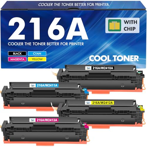 216A M183fw Toner Set Kompatibel für HP Color LaserJet Pro MFP M183fw | 216A Mit Chip für M182n M182nw M155nw M155a M183 M182 M155 W2410A W2411A W2412A W2413A Schwarz Cyan Gelb Magenta, 4er-Pack