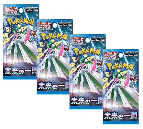 Pokemon TCG Future Flash Booster-paket x 4 | Japanska Pokemon Paradox Rift Packs | Japanska Pokémon-kort | Titan autentiserad | Paradox Rift Boosters