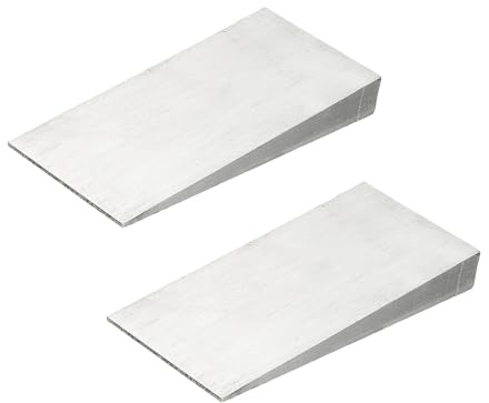 PATIKIL 2 Pcs Metal Wedge, 7.9x4x0.6 Inch Carbon Steel Wedge Shims Triangle Flange Beveled Washers Strong Durable for Pipe Fitting Welding Tool Factory Lathe Machine Tool, Silver Tone