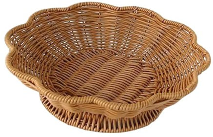 LOVIVER Canasta de Frutas para de Cocina Organizador rústico Cesta de Almacenamiento de ratán Bolla de Frutas para la Sala de Estudio de la