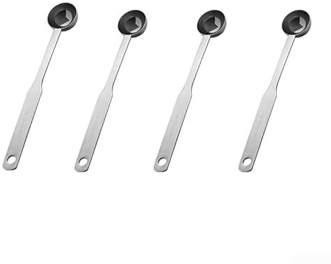 4 Pieces 8ml Coffee Measuring Sets with Long Handle, Stainless Steel Tablespoon Scoops Measuring for Ground Coffee, Loose Tea,Milk and Powder