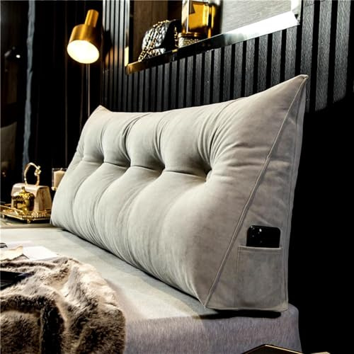 ININOSNP Almohada de Espuma viscoelástica para la Espalda Cojín Triangular en Forma de cuña for cabecera, Respaldo de sofá, Soporte de Lectura for Cama(60cm)