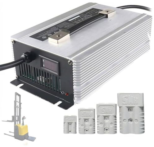 WLEJSL Chargeur Batterie Rapide Chariot Élévateur 60 V 25 A avec Écran LCD Prise Anderson 50 A/120 A/175 A/350 A, Chargeur Batteries Plomb pour Transpalette Électrique Entièrement,120A