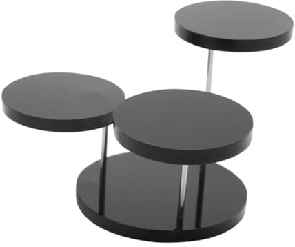 KOMBIUDA Schmuckständer aus Acryl Dreilagig Schwarz für Ringe und Ohrringe | Abnehmbar, Kreatives Design, für Persönliche Nutzung und Verkaufstheken