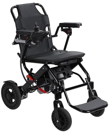 Fauteuil roulant électrique léger, fauteuil motorisé pliable pour adultes, double moteurs 500 W, portée de 12 milles, portable avec grand repose-pieds, accoudoirs réversibles, conception Noir 34