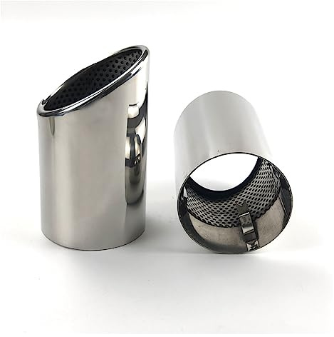 Salida Escape Para Audi Q7 4L SQ7 2006 2007-2016 Extremo De Acabado De Acero Inoxidable Cola De Escape De Coche Punta De Silenciador Trasero Cubierta De Tubo De Escape(Chrome 2pcs)