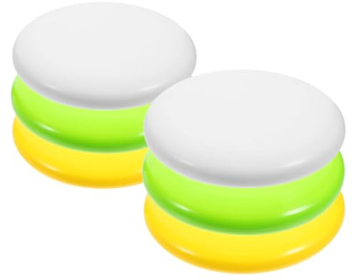 GRIRIW Lot de 6 Disques de Golf en Plastique PE Solide Grand Format Couleurs Blanc Jaune et Vert Ensemble de Disc Golf pour Débutants Jeu de Plein Air et Accessoires Sportifs
