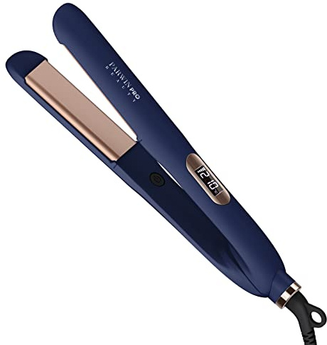 2 in 1 Glätteisen Locken und Ionen Glätten PARWIN PRO BEAUTY Haarglätter | Nano-Titan-Beschichtung Glätteisen Breit Seidige Heizplatte, mit LCD Display, 130℃-230℃, Blau