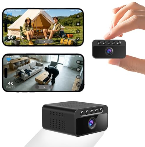 Bextgoo Mini Camera, 3 Modes (WiFi/AP/Offline), 4K No Wifi Security Camera