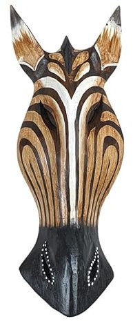 Coco Papaya Masque Savane 30cm en bois, style trophée de chasse